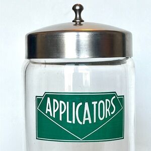 Vintage Apothecary Jar Mid Century Medical Glass Jar with Steel Lid by Profex